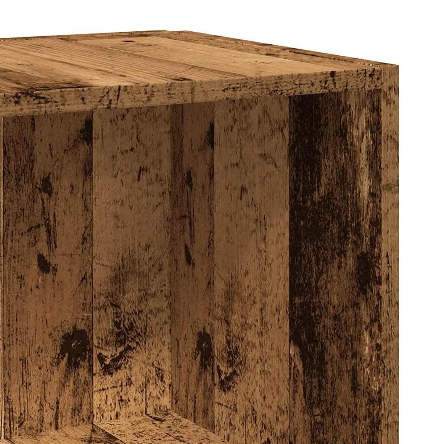 Eckregal in Altholz-Optik, 33x33x100 cm, aus Holzwerkstoff für Wohnzimmer.