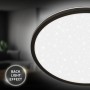 Schwarzes Brilo LED-Panel Slim Sternenhimmel, neutralweiß, mit Backlight-Effekt.
