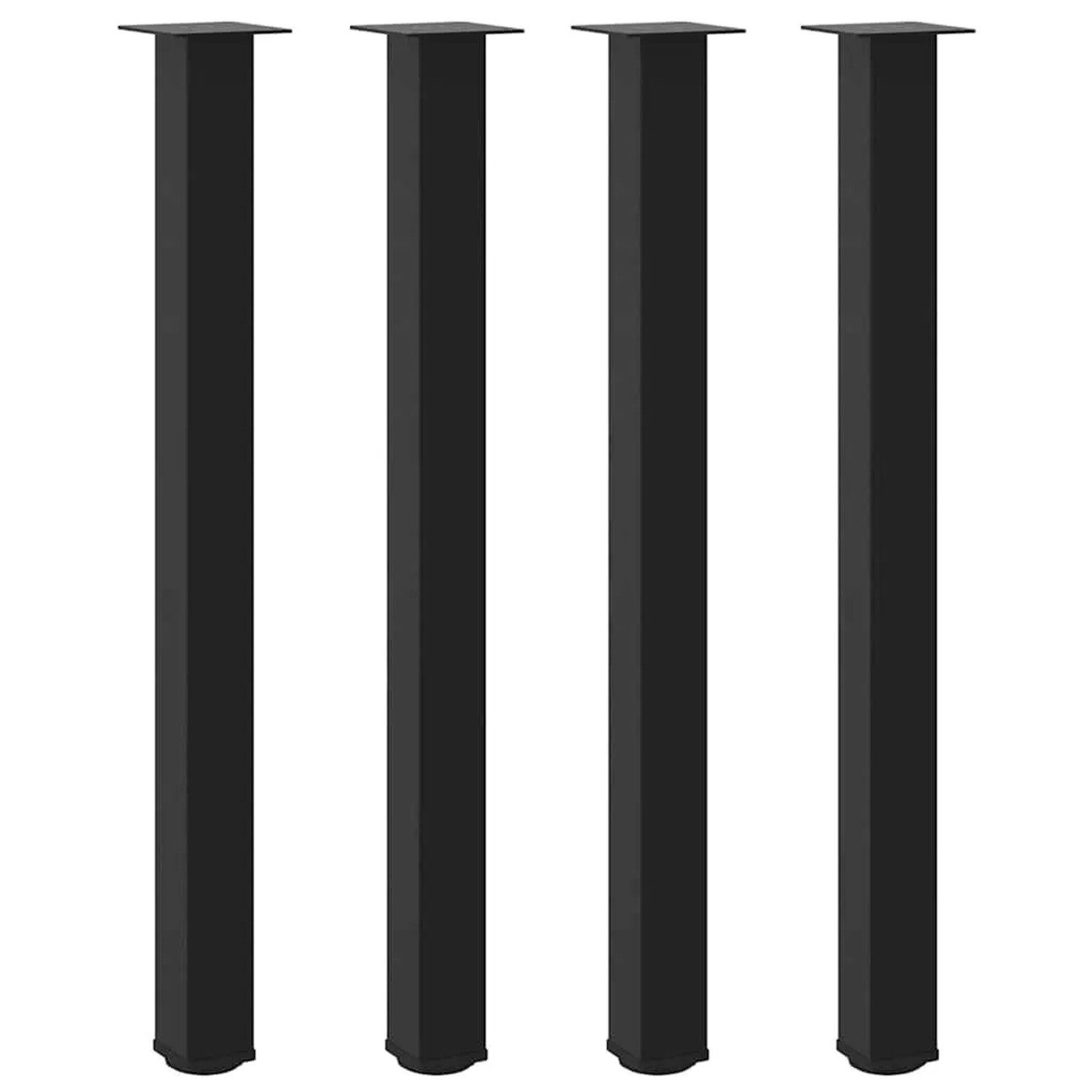 vidaXL Bartischbeine 4 Stk Schwarz 110-112 cm Stahl 4012480 günstig online kaufen