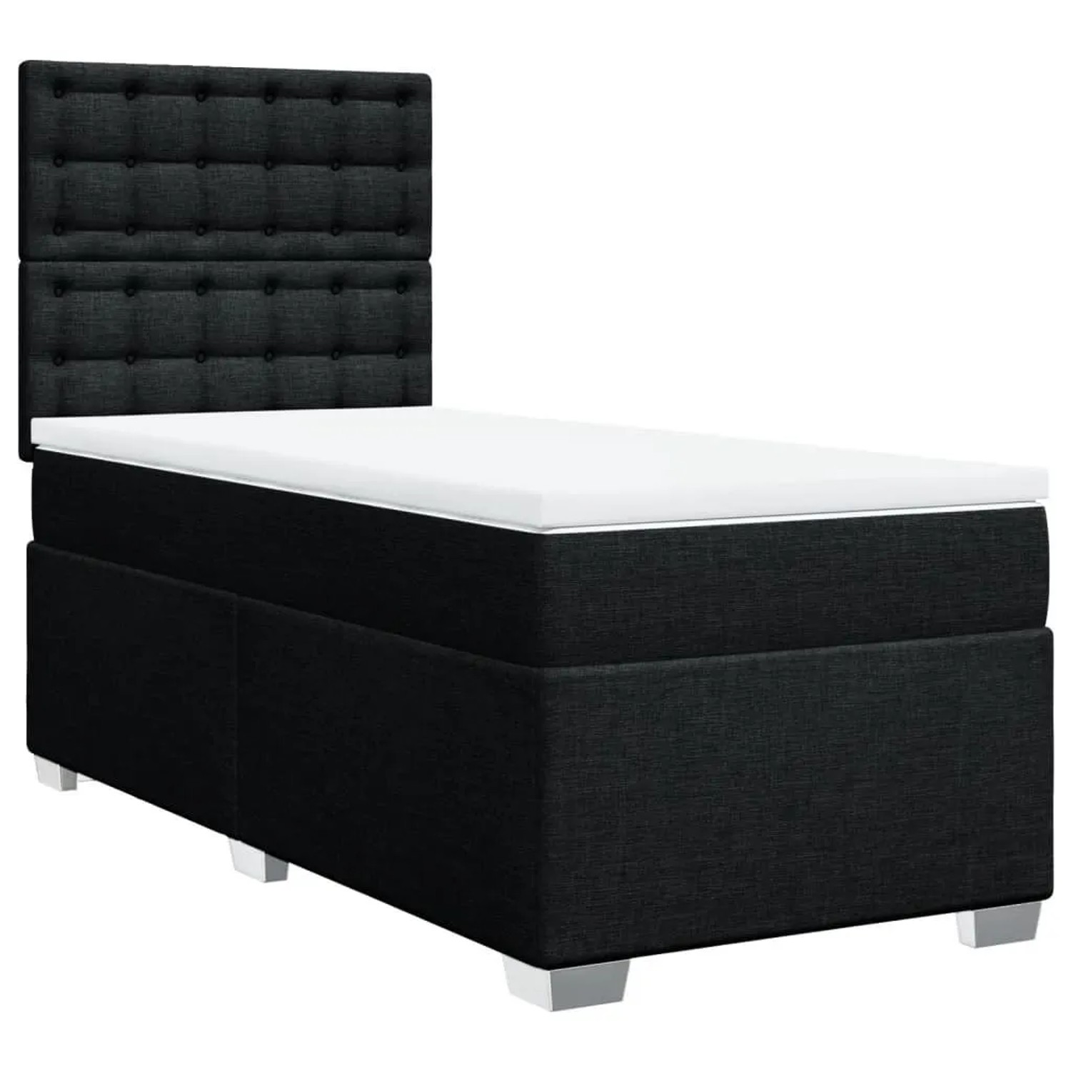 vidaXL Boxspringbett mit Matratze Schwarz 90x200 cm Stoff 3292687 günstig online kaufen
