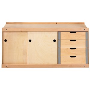 Sjöbergs Schrank 0042 für Hobelbank Nordic Plus/Hobby Plus: Schrankmodul mit Schiebetüren und Schubladen.