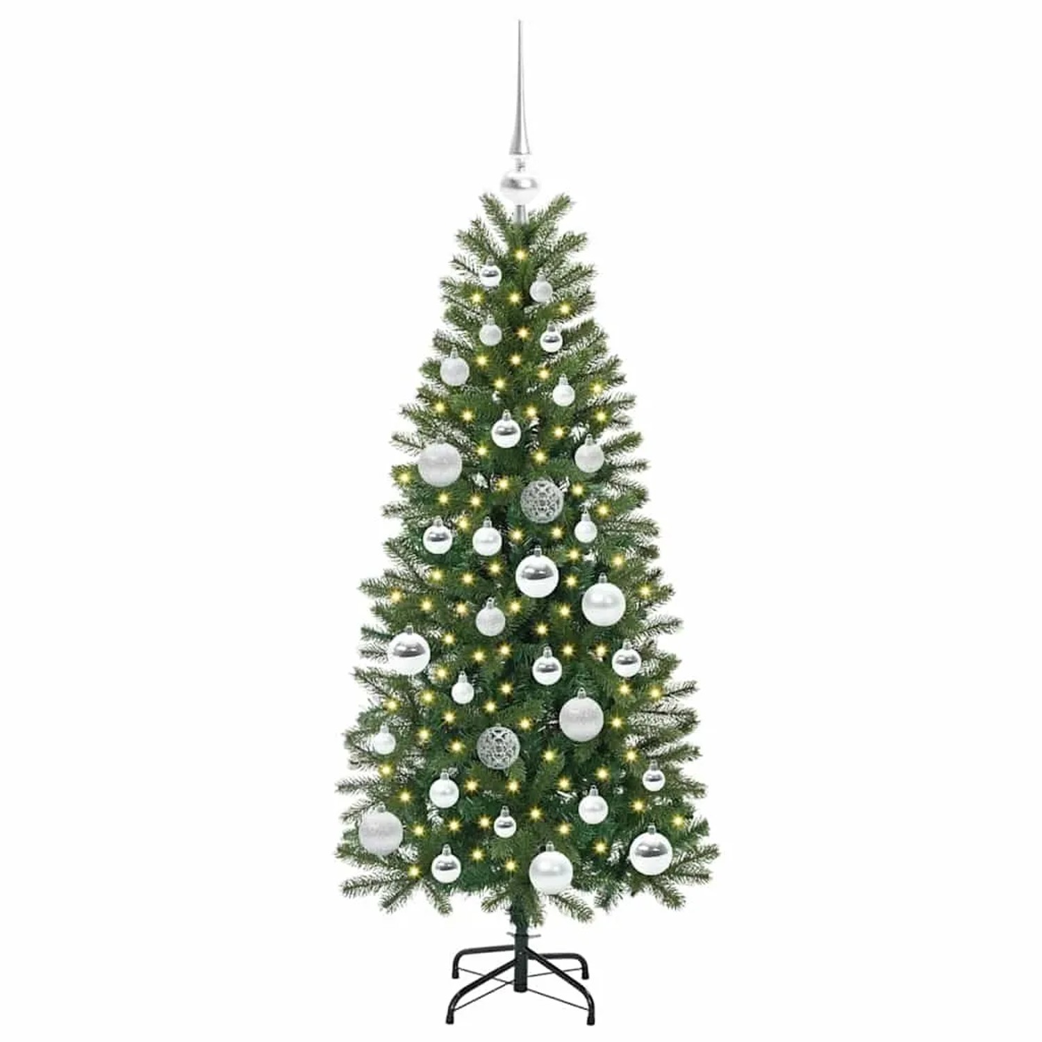 vidaXL Künstlicher Weihnachtsbaum mit 150 LEDs Grün 120 cm PE und PVC 3397333