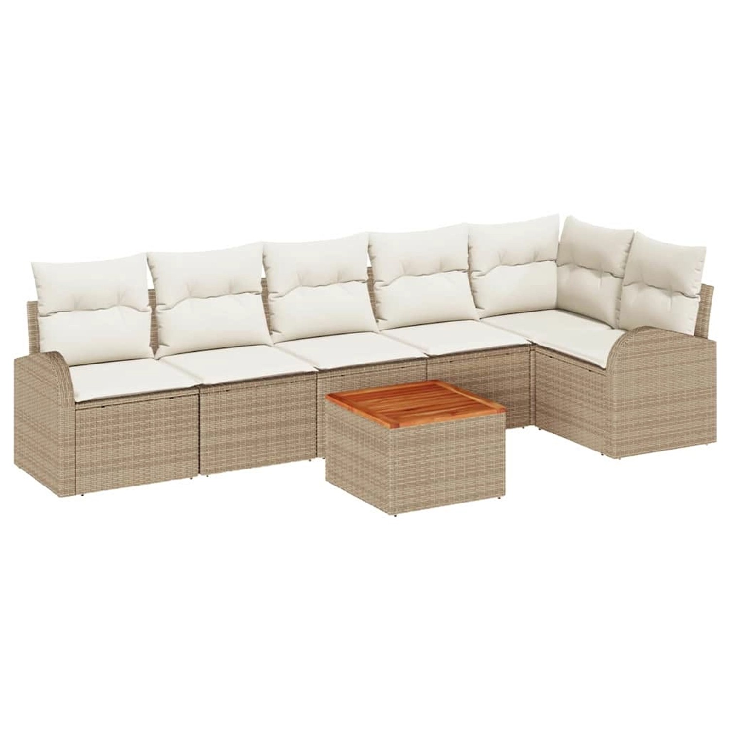 vidaXL Garten-Sofa-Set 7-Tlg Beige Weiß 3356258 günstig online kaufen