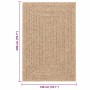 Beiger vidaXL Teppich ZIZUR, 120x120 cm, Jute-Optik für Innen- und Außenbereiche.