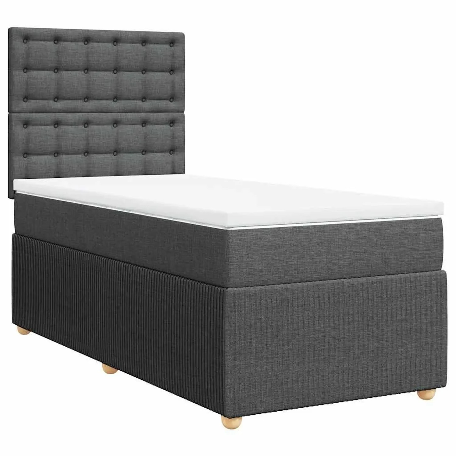 vidaXL Boxspringbett mit Matratze Dunkelgrau 100x200 cm Stoff 3294282 günstig online kaufen