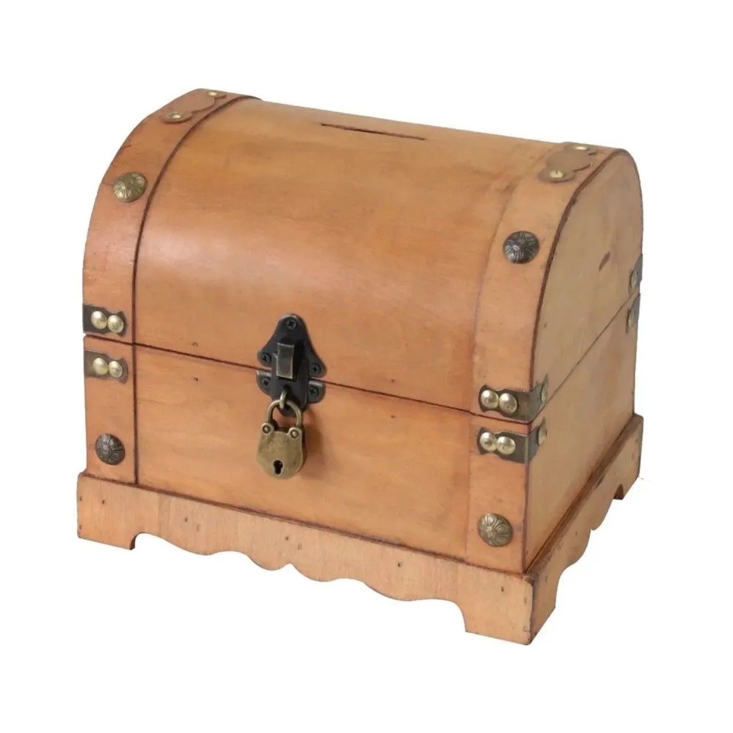 HMF 6414-51 Spardose Holzkiste Schloss 23 x 18 x 20 cm Groß Namibia