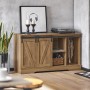 SoBuy Sideboard FSB60-BR in Braun mit Schiebetüren, ideal als Wohnzimmer- oder Küchenschrank.