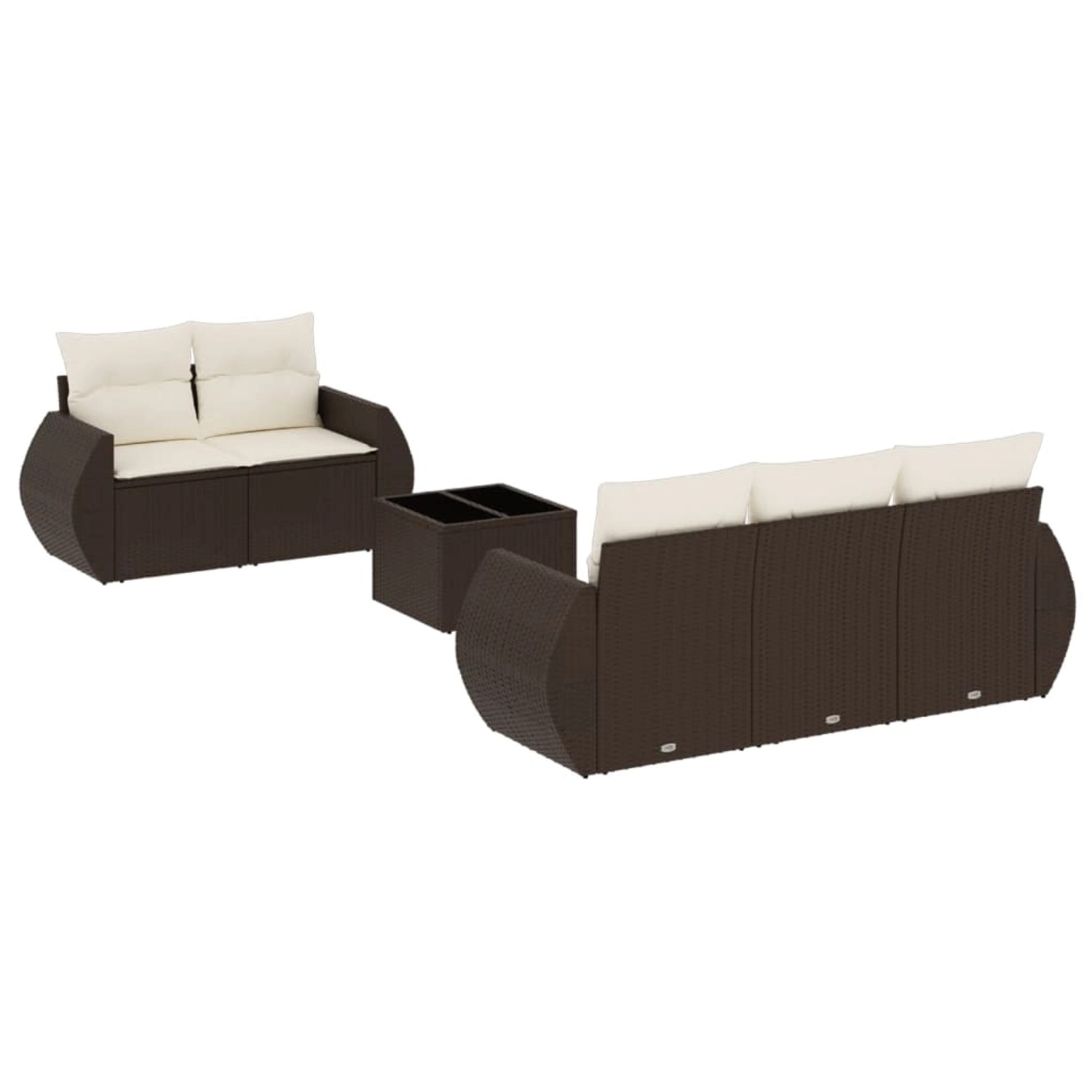vidaXL 6-Tlg Garten-Sofagarnitur mit Kissen Braun Poly Rattan 3253440 günstig online kaufen
