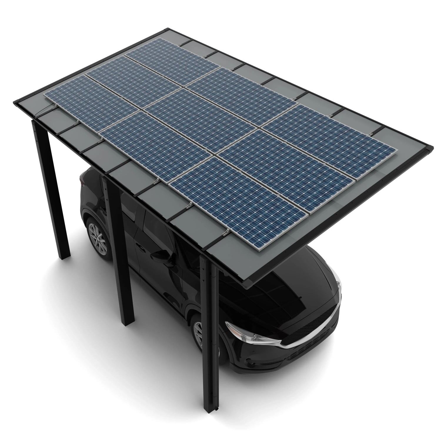 Ximax Solarcarport Linea Typ 110, 495,4 x 304 cm Schwarz 64 kg/m²
