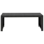 Schwarzer Couchtisch aus Poly Rattan, Teil des 5-tlg. vidaXL Garten-Lounge-Sets.