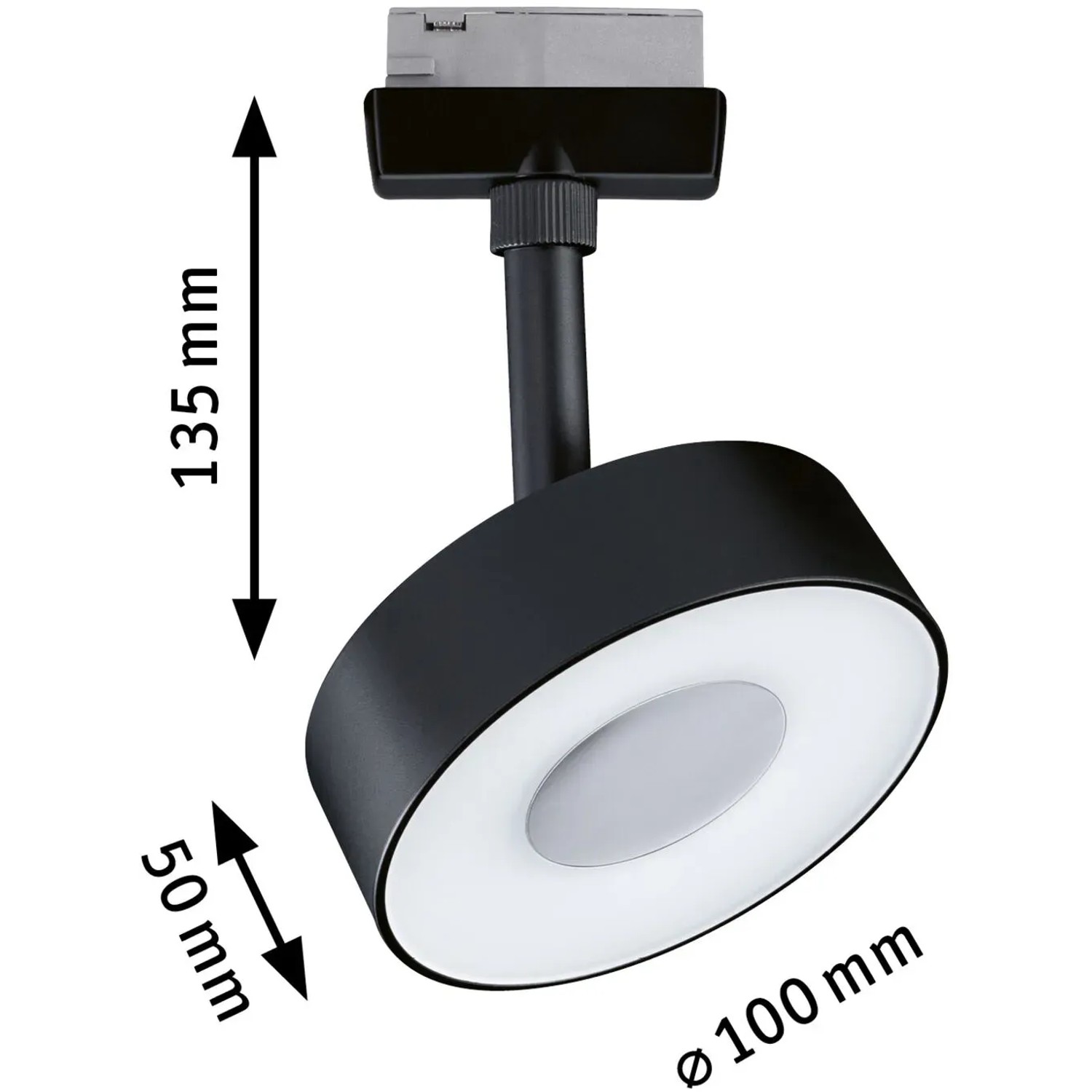 Paulmann Urail LED Schienenspot Circle, 5W, schwarz matt. Spot für 230V Urail Schienensystem.