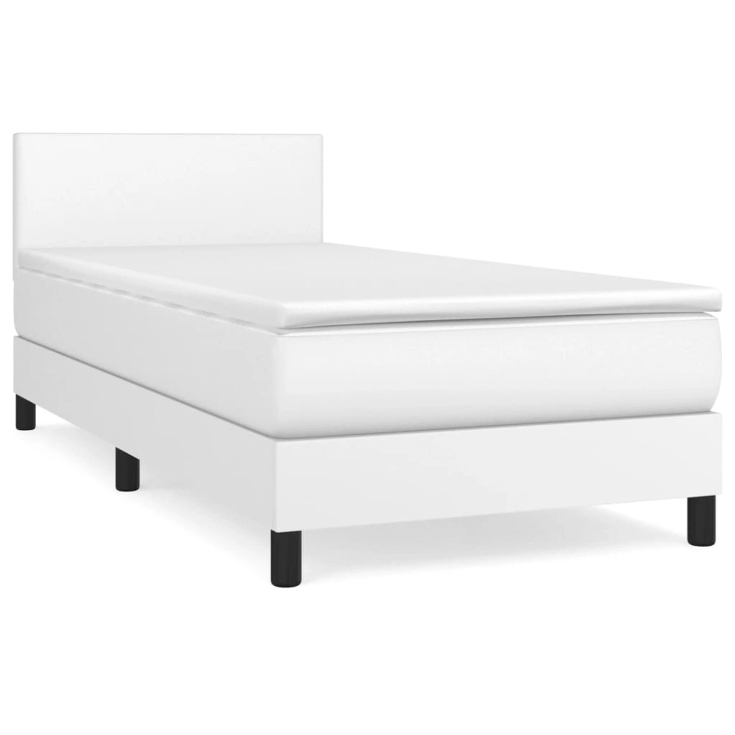 vidaXL Boxspringbett mit Matratze Weiß 90x200 cm Kunstleder1389704 günstig online kaufen