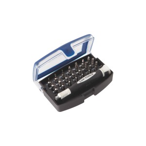 LUX Präzisions-Minibitsatz, 22-teilig, in Kunststoffbox mit Schraubendreher.