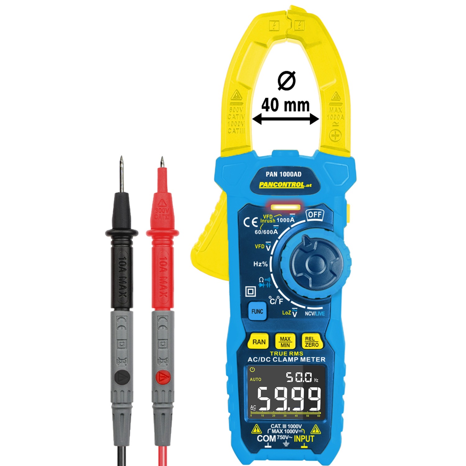 Pancontrol PAN 1000AD Digital Stromzange 1000A AC7DC True RMS