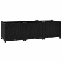 Schwarzes vidaXL Hochbeet (120x40x38 cm) aus Polypropylen im Flechtmuster.