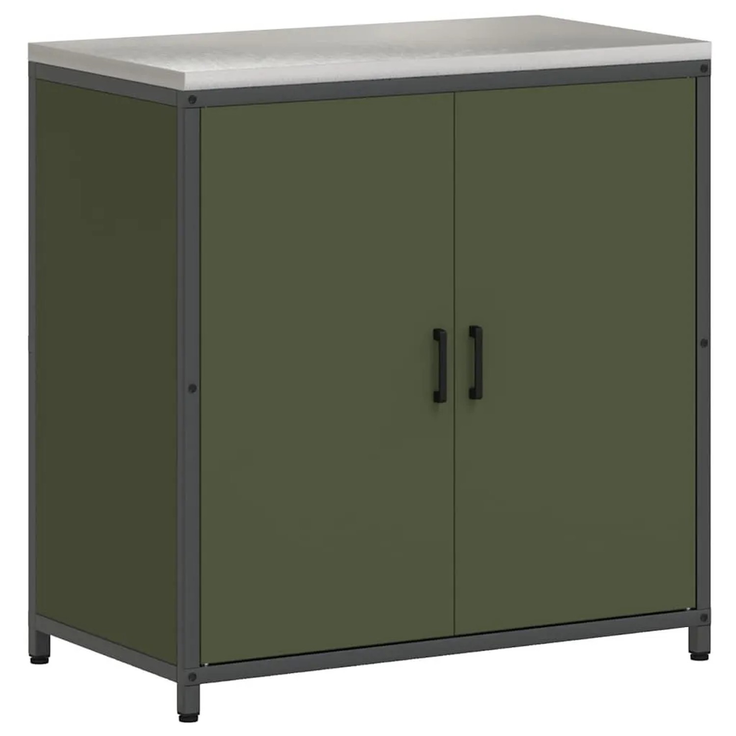 vidaXL Küchenaufbewahrung mit Regal Olive Grün 60 x 50 x 92 cm Stahl 874985 günstig online kaufen