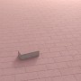 Rechteckiges, rotes Betonpflaster 20x10x6 cm, verlegt als Gehweg.