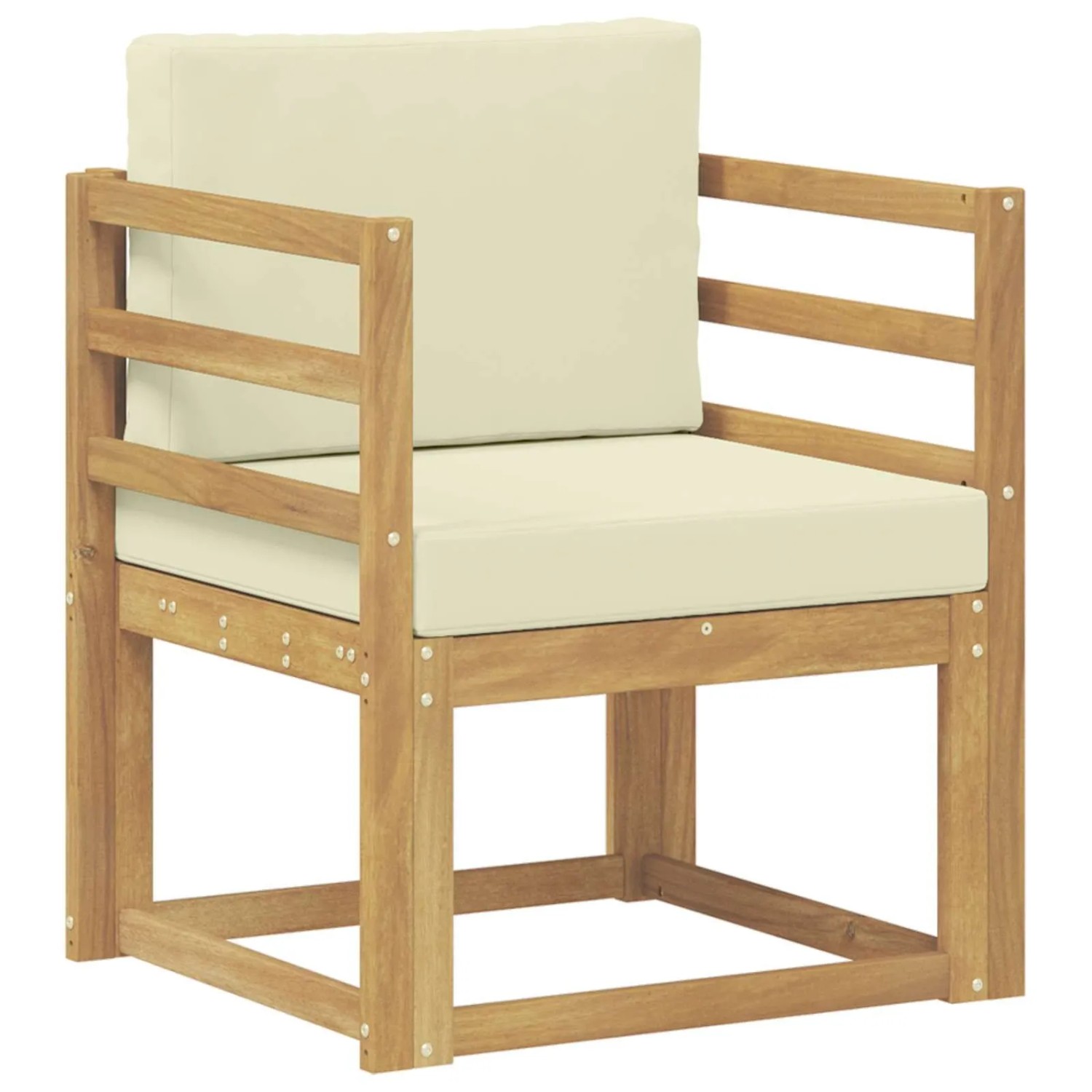 vidaXL 2 Stück Outdoor-Sofagarnitur Polyester Weiß und Creme 3438959