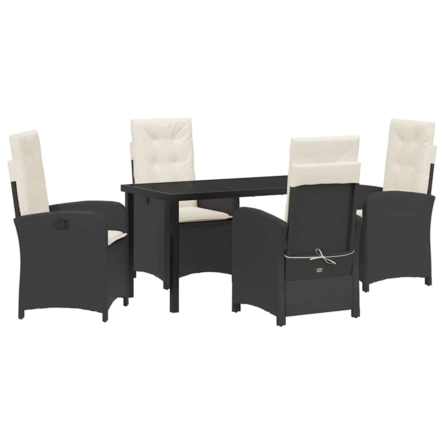 vidaXL Garten Essgruppe 5-Tlg Schwarz Poly Rattan 3380255 günstig online kaufen