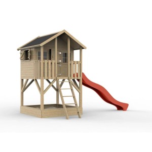 Prestige Garden Stelzenhaus Big House mit Sandkasten KDI Inklusive Rutsche Rot