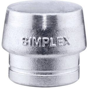 Silberner Halder Simplex Weichmetall-Ersatzeinsatz 60mm für Hämmer, mit "SIMPLEX" Prägung.