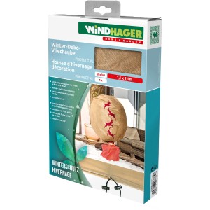 Windhager Winter-Deko-Vlieshaube Protect Hirsch, 1,1x1,1m, zum Schutz von Pflanzen vor Frost.