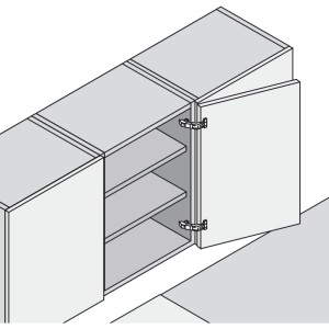Blum Weitwinkelscharnier Clip Top 170 Grad Gerade mit Feder Vernickelt Einpressen