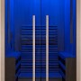 Sanotechnik Infrarotkabine Carbon 1 für 1 Person mit LED-Sternenhimmel und Glastür.