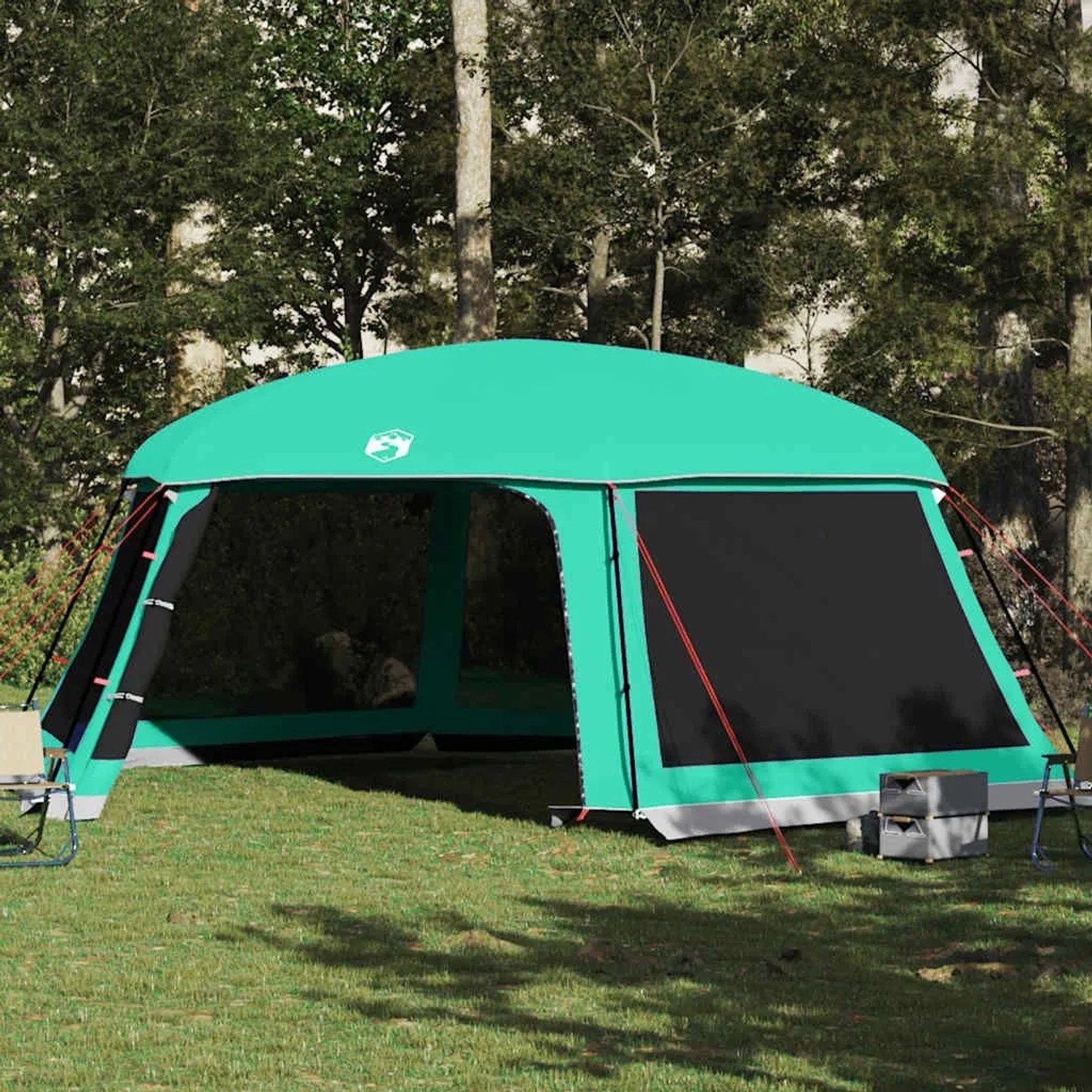 vidaXL Poolzelt mit Abnehmbarem Überzelt Netzwänden Meergrün 670x590cm 4100632_2