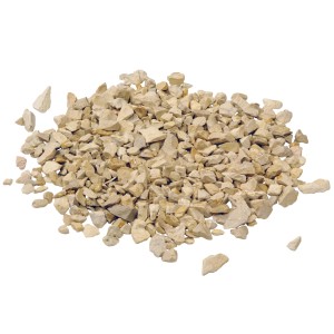 Heller, gelb-beiger Bruchstein Yellow Sun (Kalkstein) in 60-120 mm Größe, 25 kg Sack.