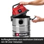 Einhell Nass-Trockensauger TC-VC 3055 S mit 30 Liter Edelstahlbehälter, geöffnet. Roter Motorkopf.