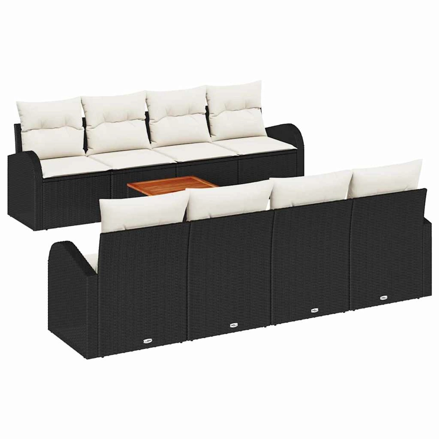 vidaXL Garten-Sofa-Set 9-Tlg Schwarz Weiß 3356220 günstig online kaufen