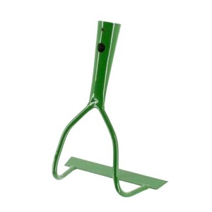 Grüne Bügelziehhacke aus pulverbeschichtetem Stahl, 14 cm Arbeitsbreite, ohne Stiel, für Bodenbearbeitung.