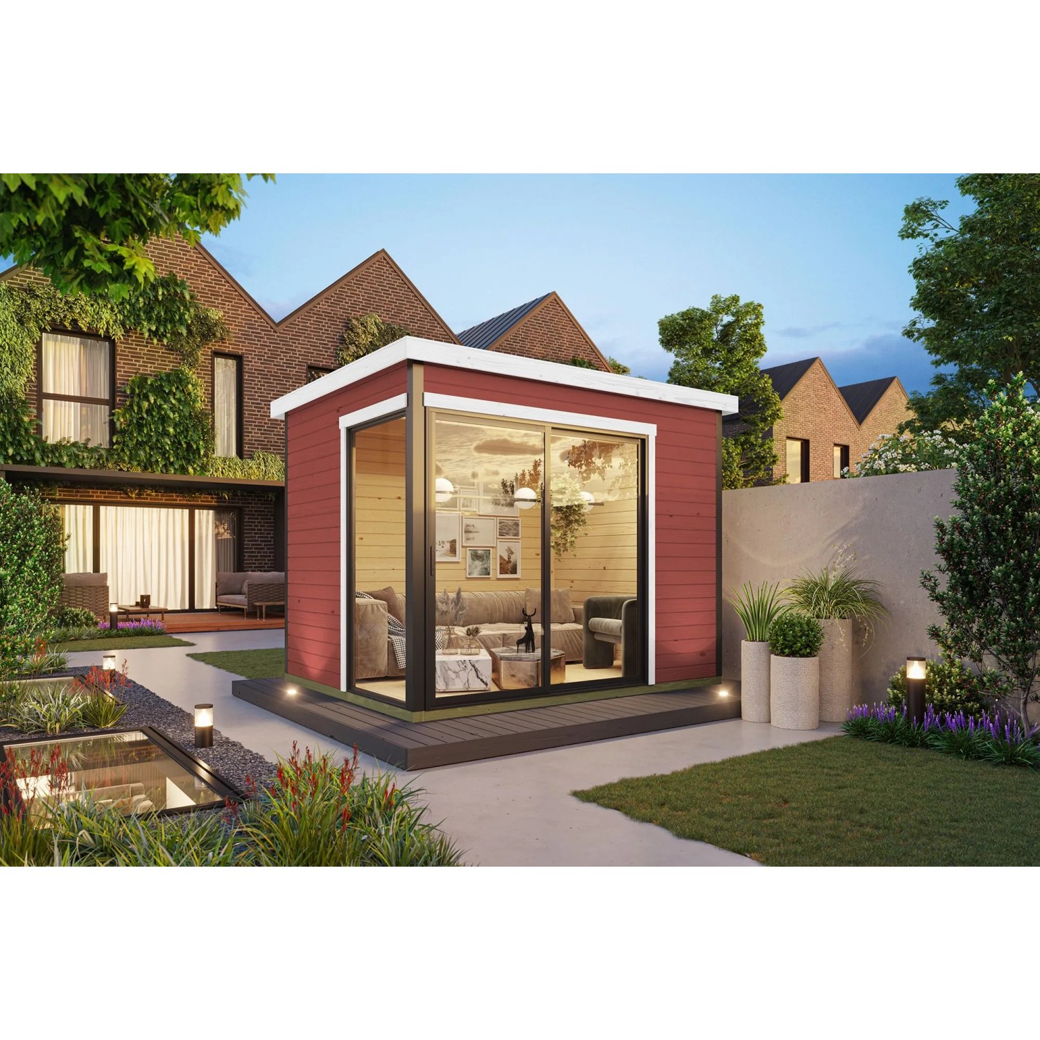 Lasita Gartenhaus Austin 1 Schwedenrot 300 cm x 240 cm