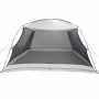 Graues Polyester-Zelt mit Dach und Moskitonetz, 380x380 cm, ideal für Garten und Camping.