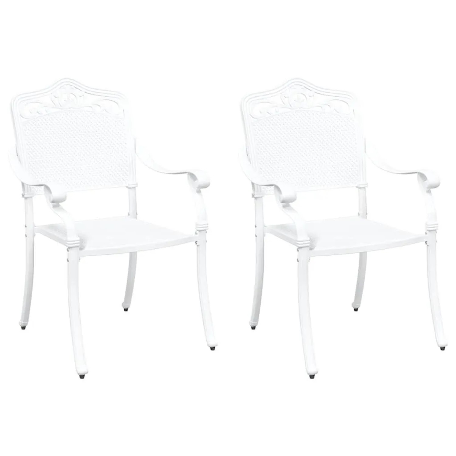 vidaXL Gartenstuhl 2 Stk Weiß 55 x 56,5 x 91cm Aluminium 42002380 günstig online kaufen