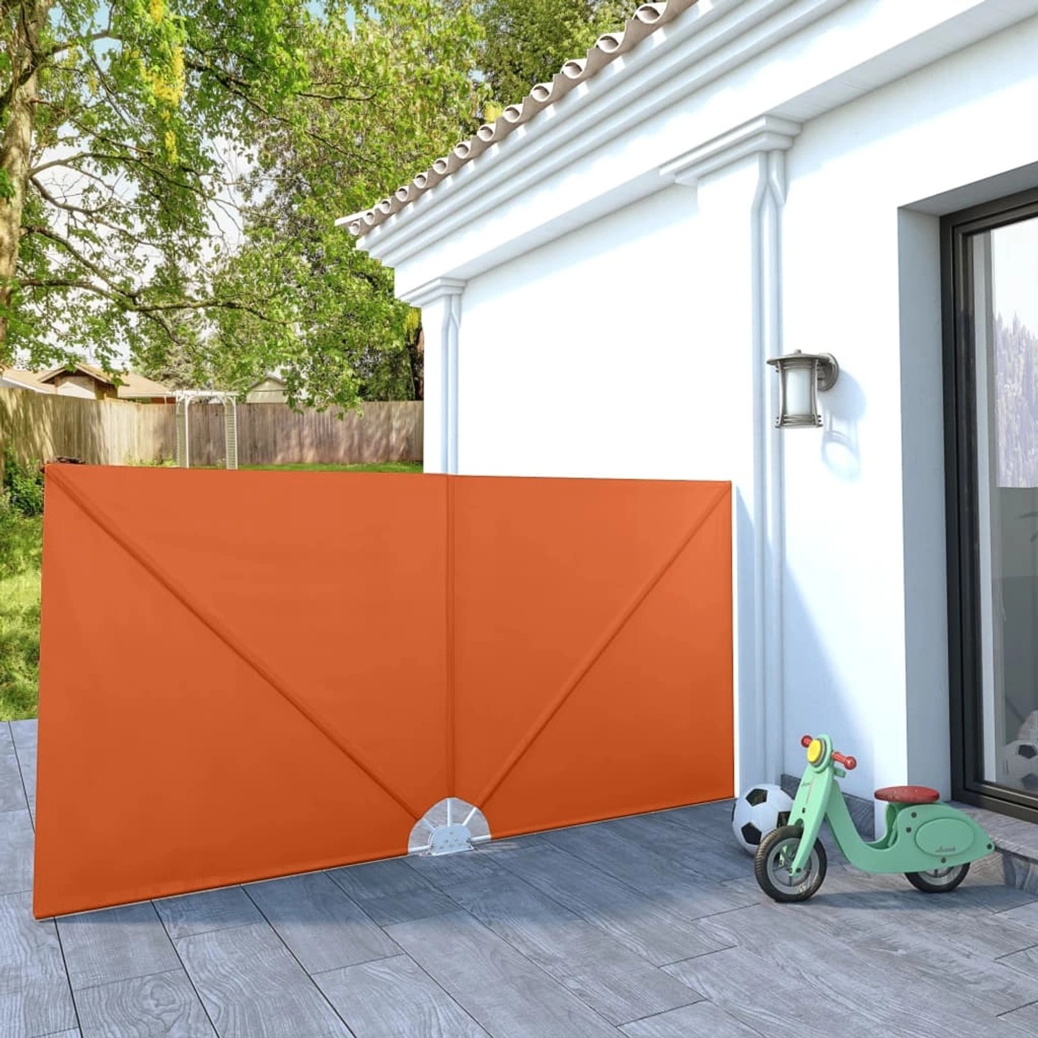 furnicato Faltbarer Terrassen-Seitenfächer Terracotta-Rot 300×150 cm günstig online kaufen