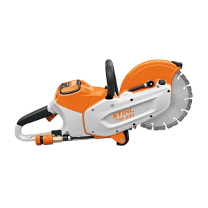 Stihl Akku-Trennschleifer TSA 230 orange-grau mit Trennscheibe & Wasseranschluss für Bau & Garten.