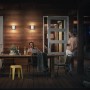 Anthrazitfarbene Philips Python LED Aussenwandleuchte mit Bewegungssensor an Holzfassade.