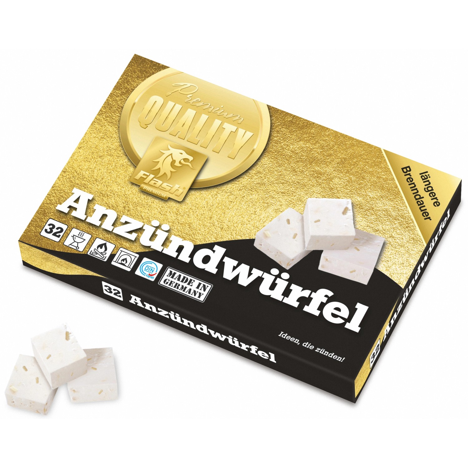 Anzünder Flash Gold Paraffinbasis 32 Würfel FSC®