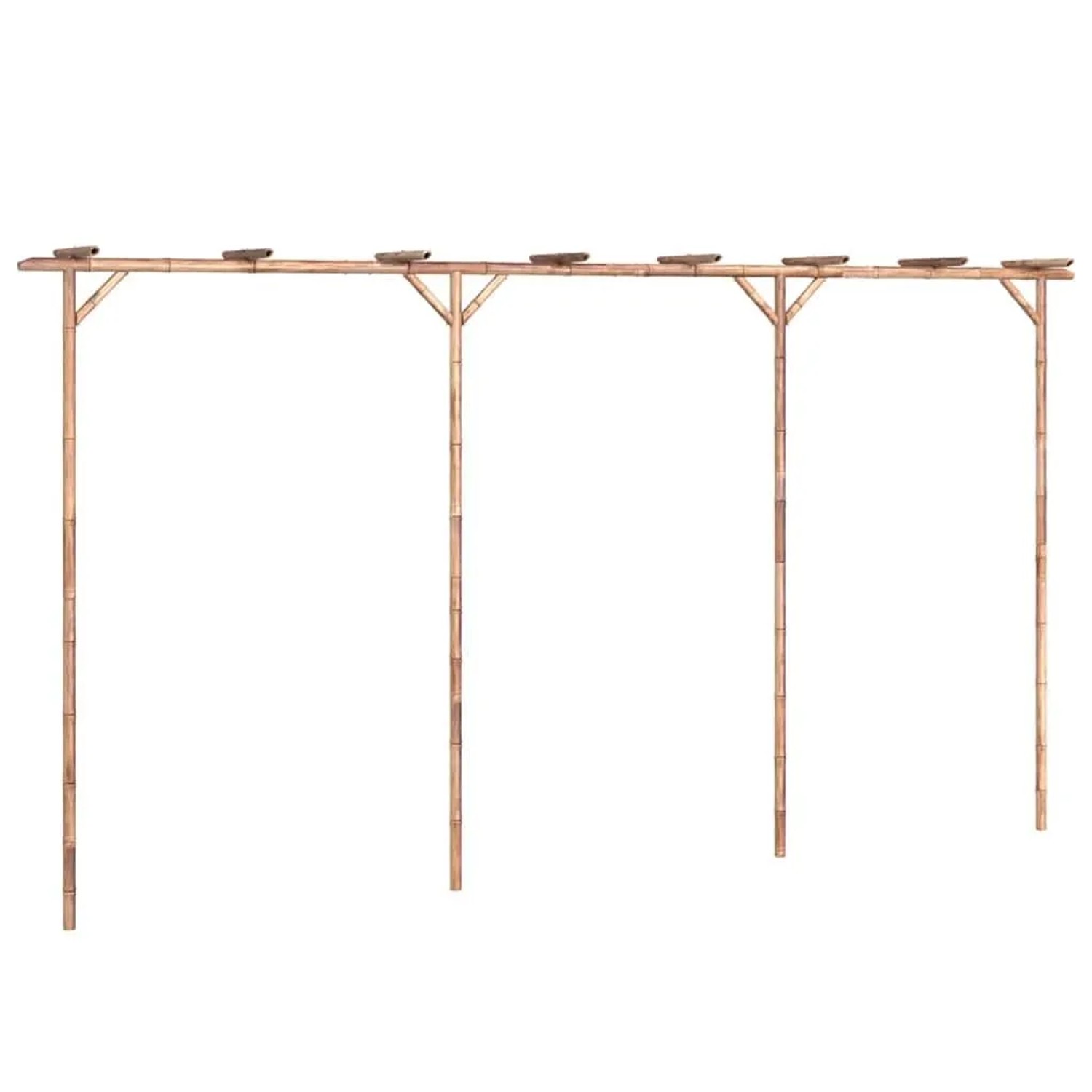 DELUKE Pergola Aus Holz BAMBO 3,85x2m Bambus Rankhilfe Pergola Holz Bausatz Freistehend Gartendeko Gartenbogen Gartenpergola