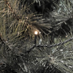 Konstsmide Micro LED Lichterkette mit warm-weißen Dioden am Tannenbaum, Außenbereich.