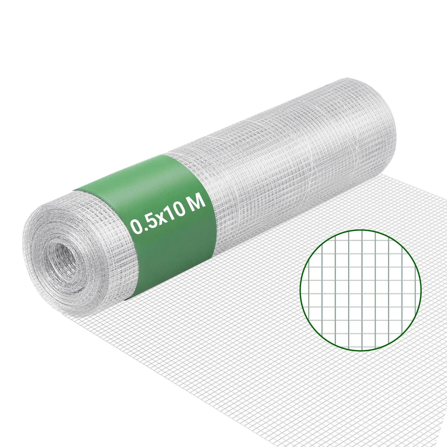 Wiltec Volierendraht 0,5x10m Hasendraht 6,3mm Maschenweite Hühnerdraht Voliere
