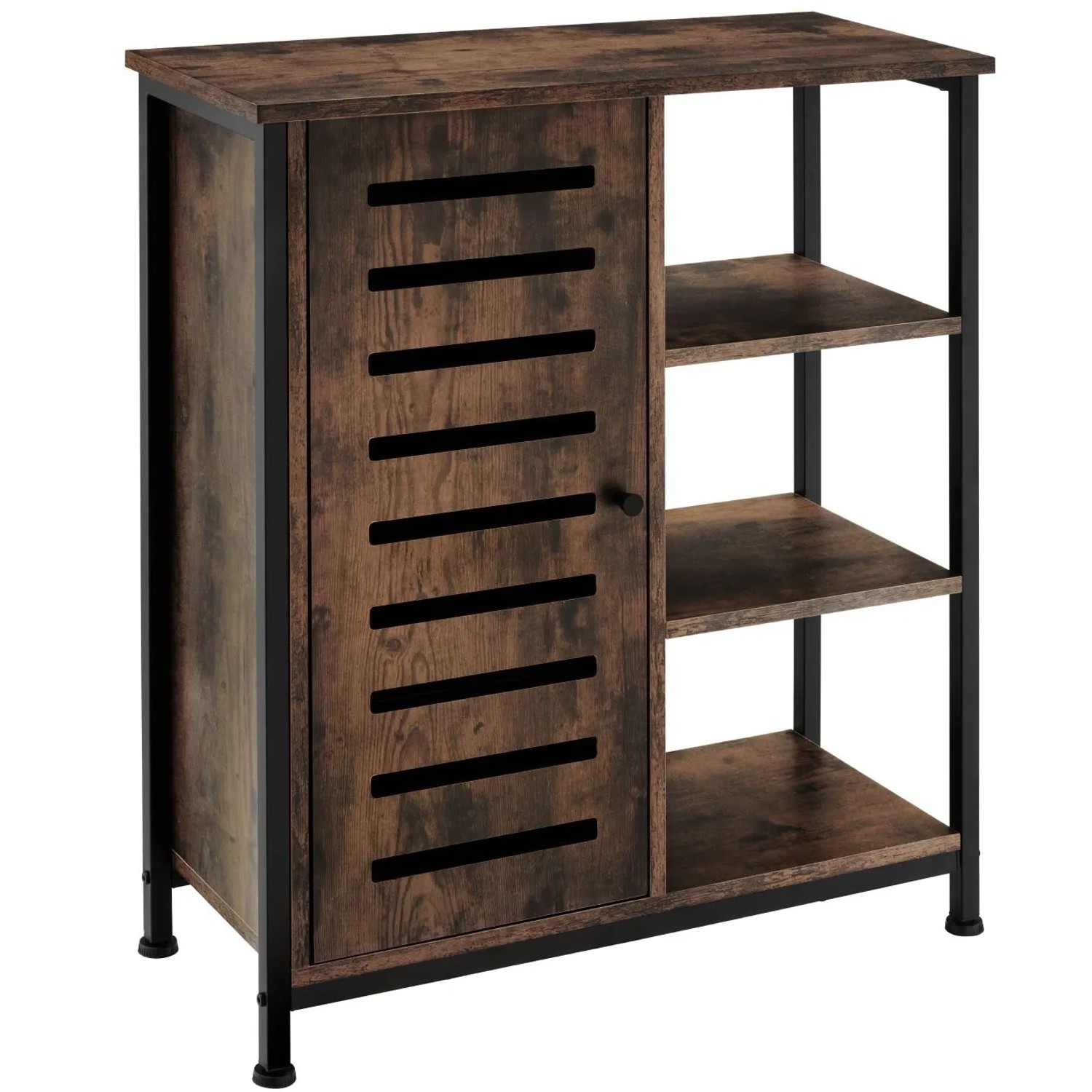 Tectake Sideboard  Industrial Style Holz und Stahl  32 x 71 x 82 cm Industrial Holz Dunkel  Rustikal