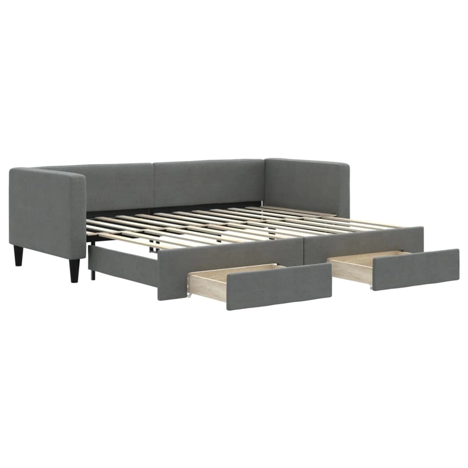 vidaXL Tagesbett Ausziehbar mit Schubladen Dunkelgrau 80x200 cm Stoff189865 günstig online kaufen