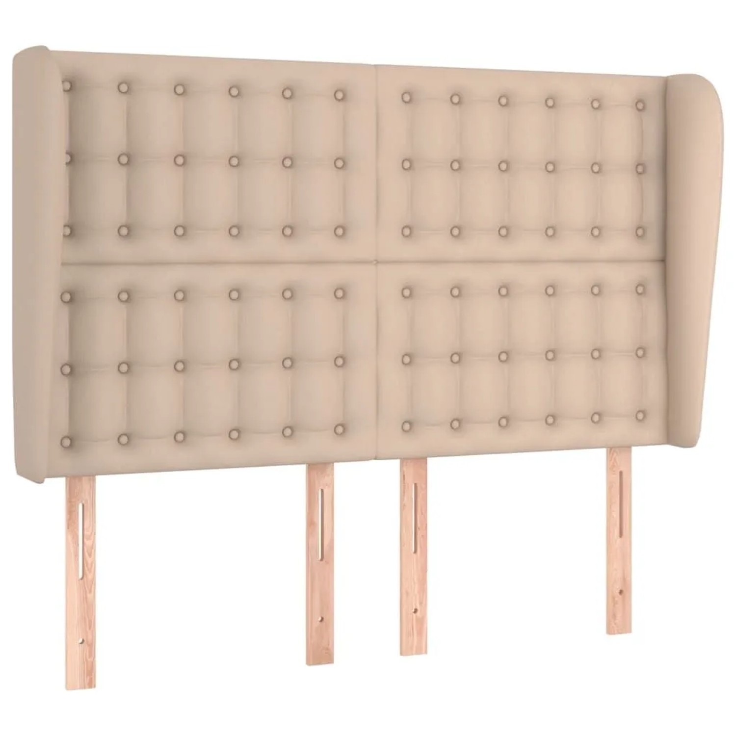 vidaXL Kopfteil mit Ohren Cappuccino-Braun 147x23x118/128cm Kunstleder 3118051