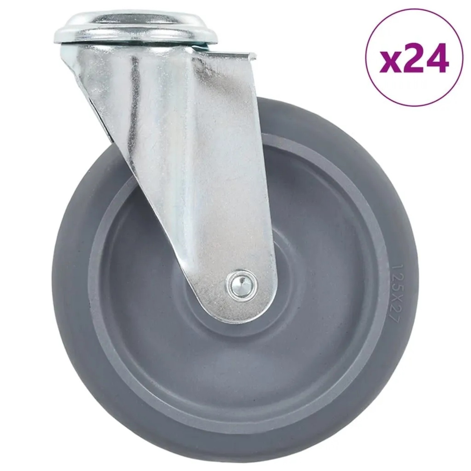 vidaXL 24 Stk Lenkrollen mit Bolzenloch 125 mm 277874