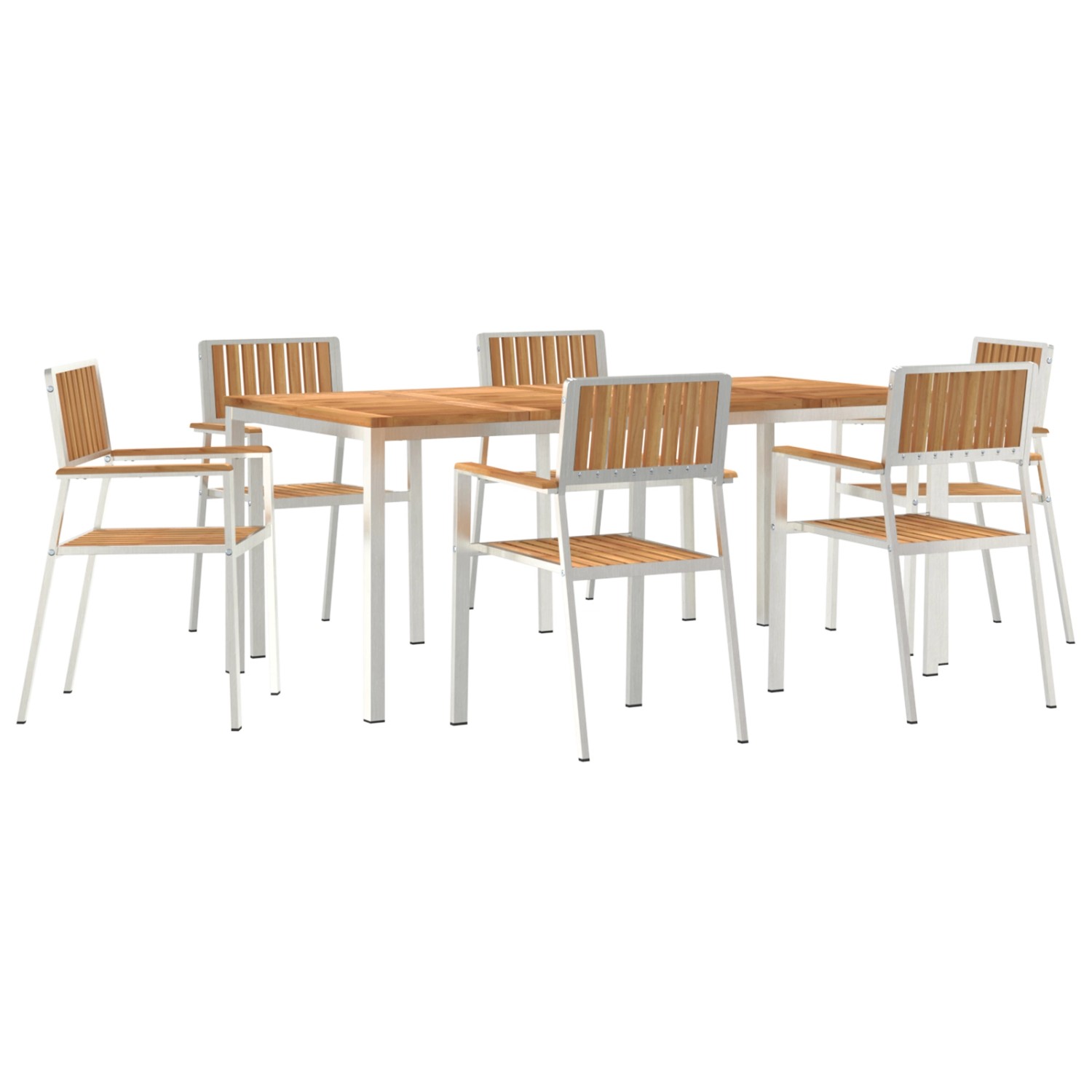 vidaXL 7-Teiliges Gartentischset Massivholz Teak 3334802 günstig online kaufen