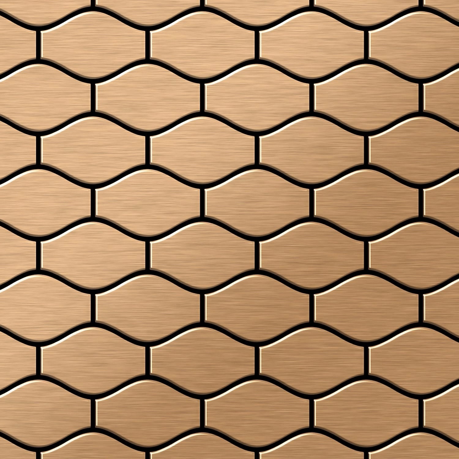 ALLOY Mosaik Fliese Massiv Metall Titan Gebürstet Kupfer 1,6mm Stark Karma- günstig online kaufen