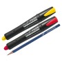 Pica Visor 990 Permanentmarker-Set: 2 schwarze Marker (rot, gelb) und blauer vasalat Bleistift für Handwerk.